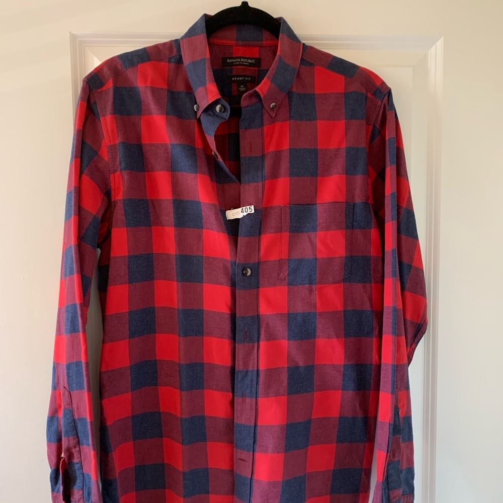 Banana Republic Luxe Flannel Grant Fit Flannel Shirt Medium